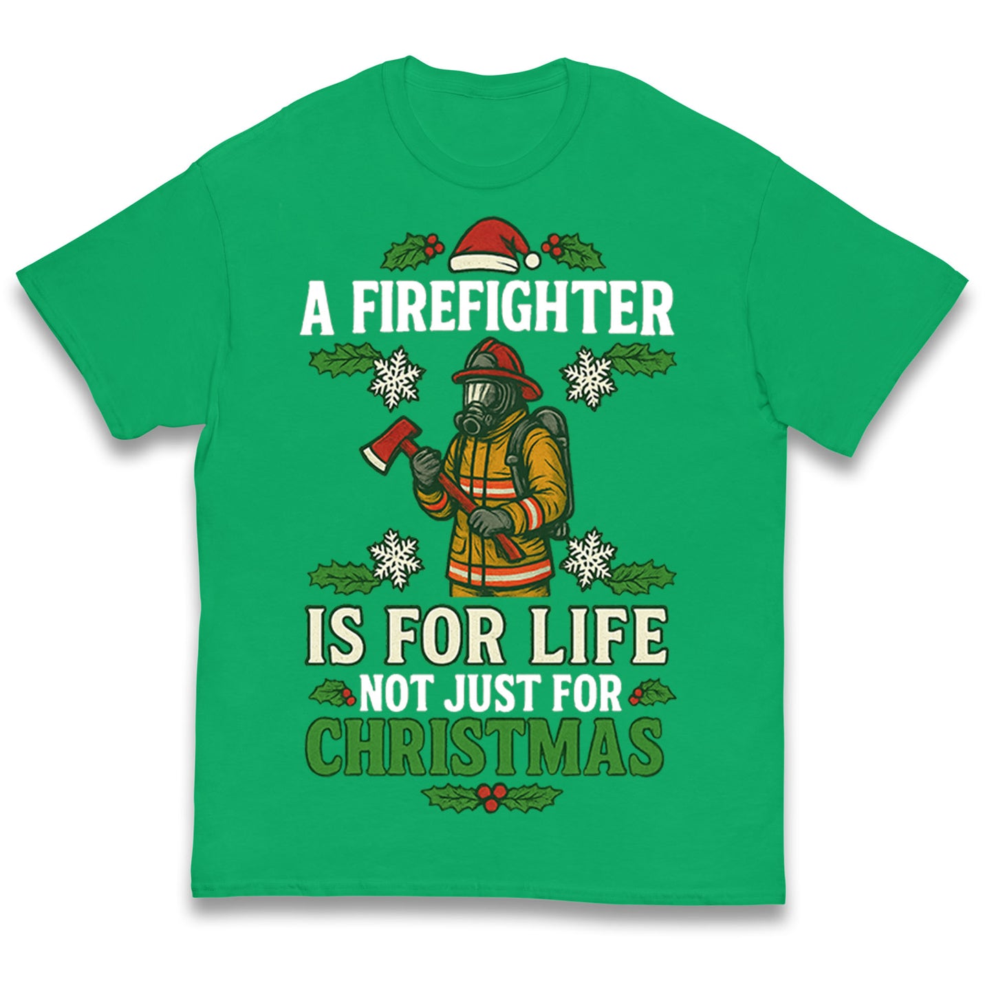 Firefighter Christmas Kids T Shirt