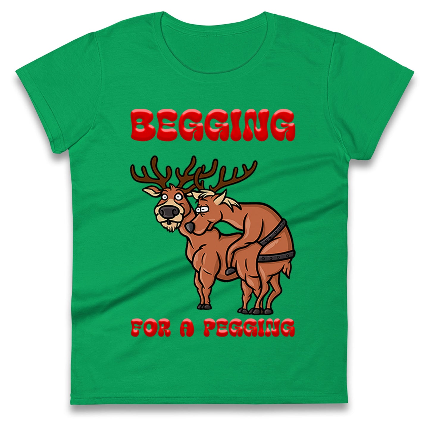 Deer Christmas Ladies T Shirt