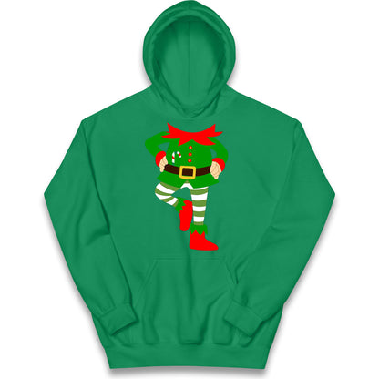 Personalise Christmas Party Wear Elf Kids Hoodie