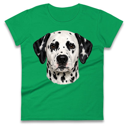 Dalmatian Dog Face Ladies T Shirt 