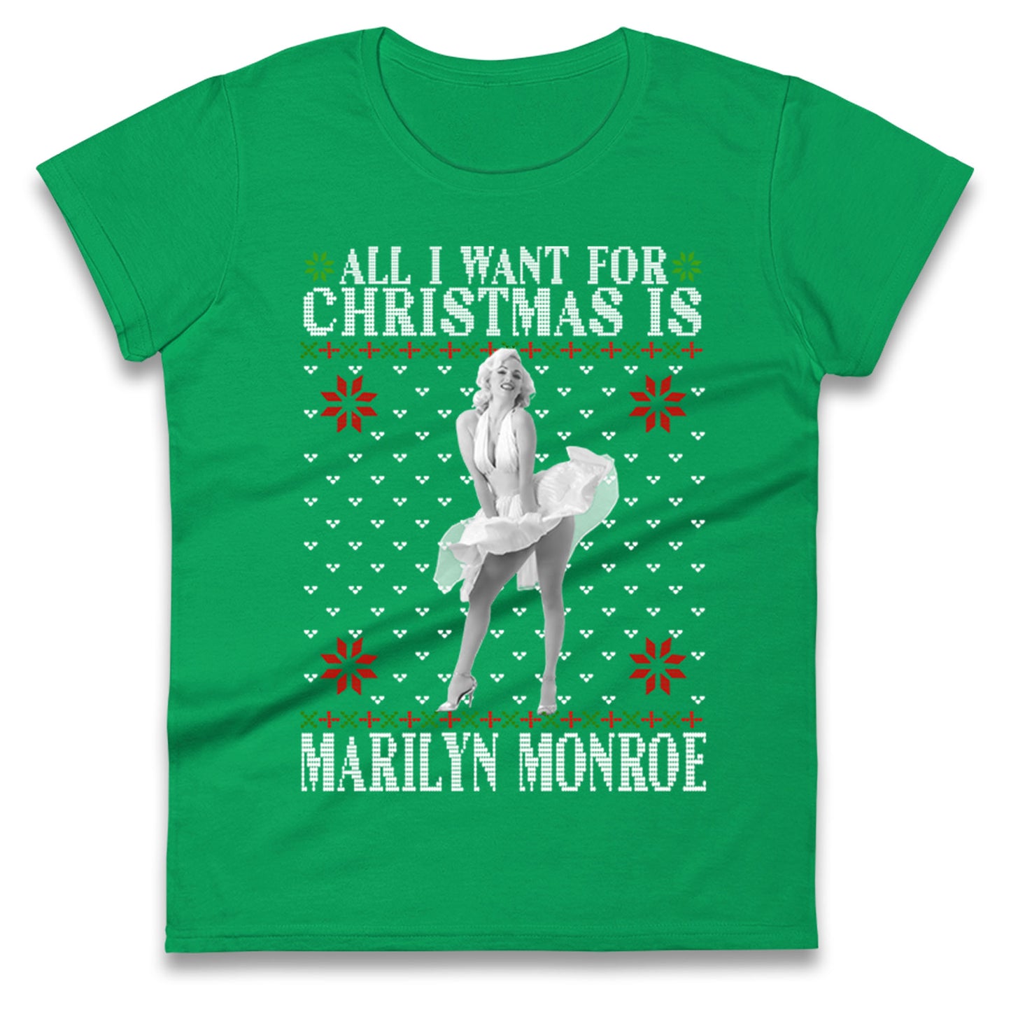 marilyn monroe christmas womens t shirt