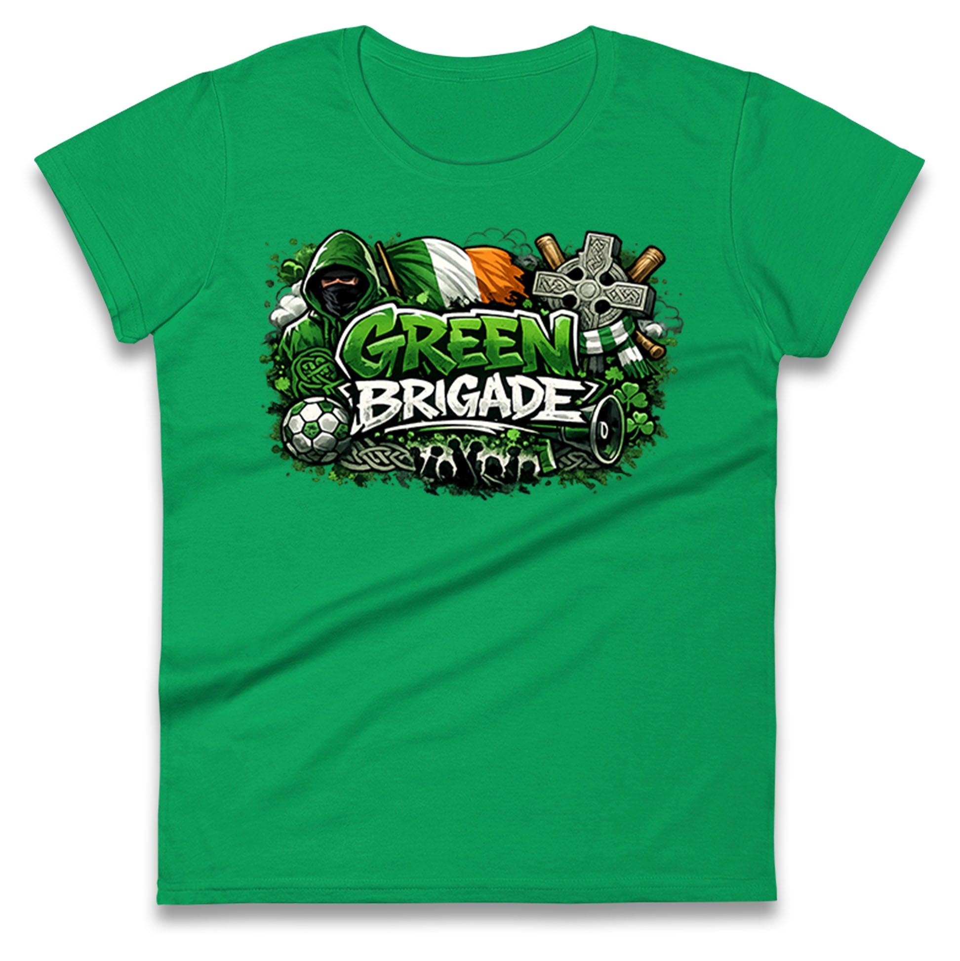 Celtic Green Brigade Football Ladies T Shirt 