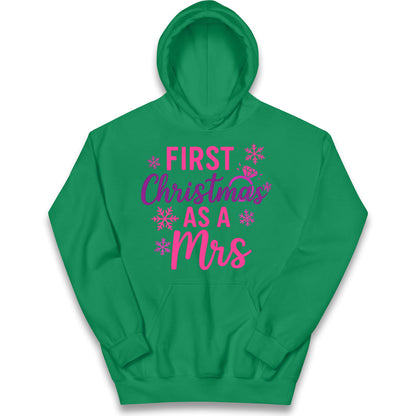 First Christmas As A Mrs Kids Hoodie