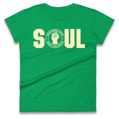 Northern Soul Keep The Faith Logo Ladies T Shirt 