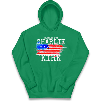 Justice For Charlie Kirk Kids Hoodie