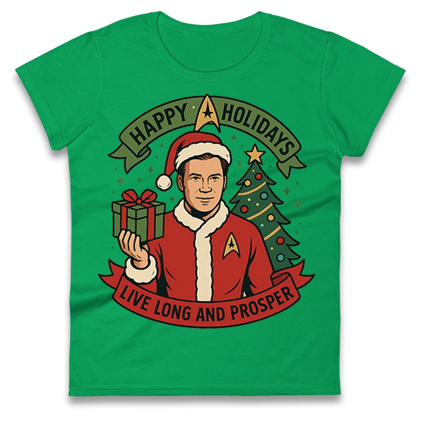 Star Trek Christmas Ladies T Shirt