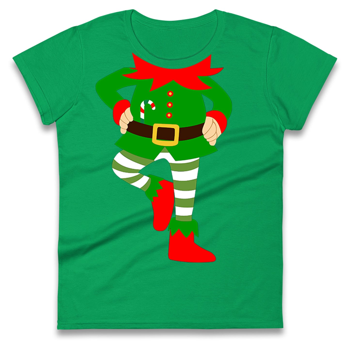 Personalise Christmas Party Wear Elf Womens t shirt