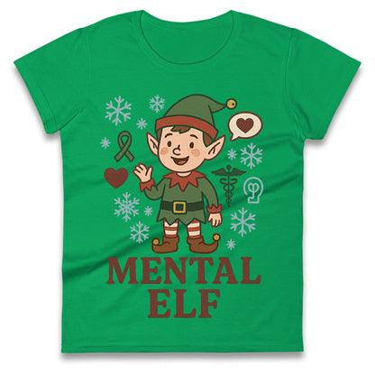 Mental Health Christmas Ladies T Shirt