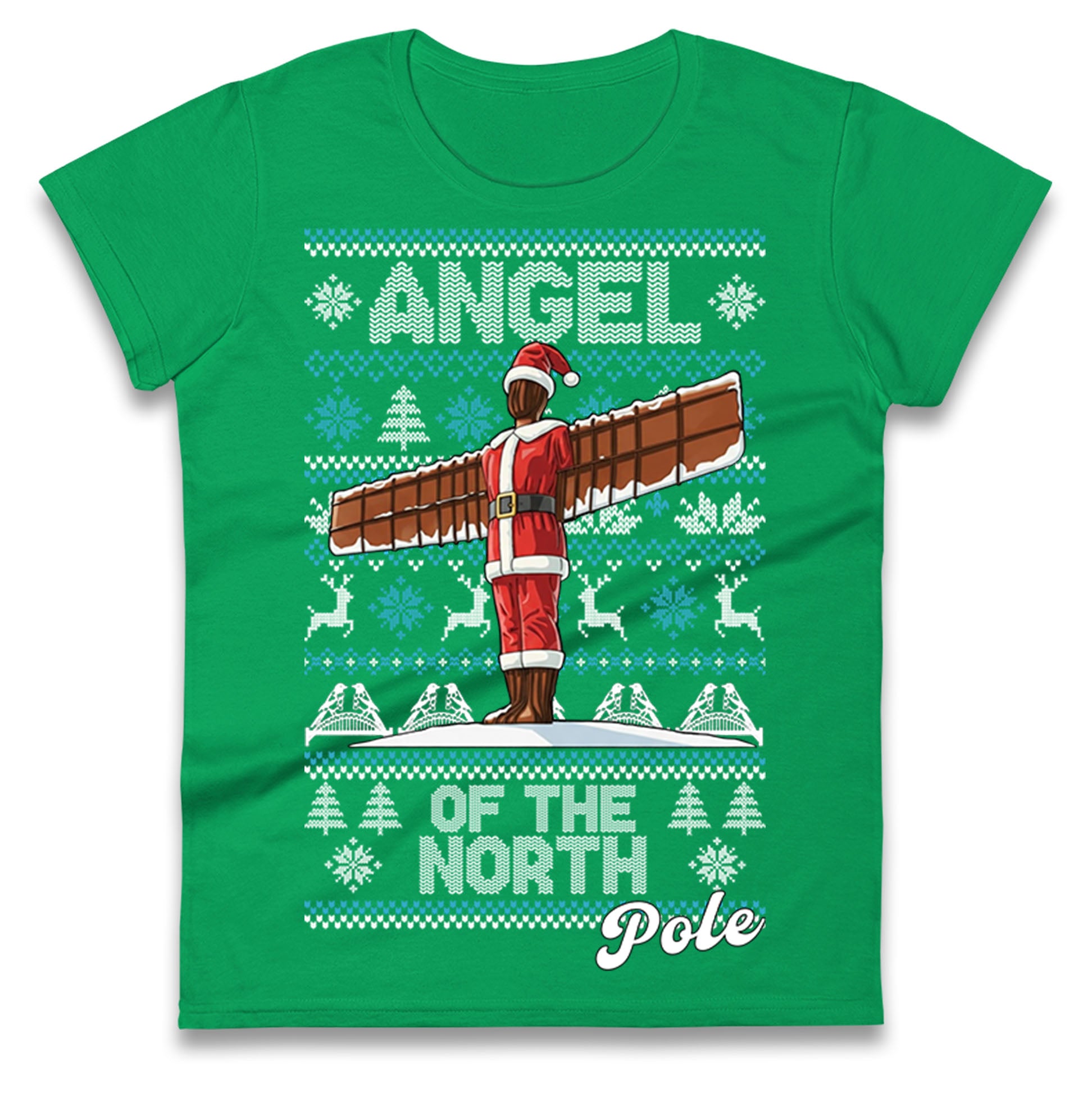 Angel Of The North Pole Christmas Ladies T Shirt