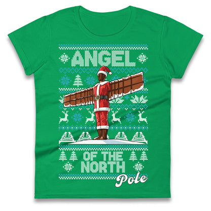 Angel Of The North Pole Christmas Ladies T Shirt