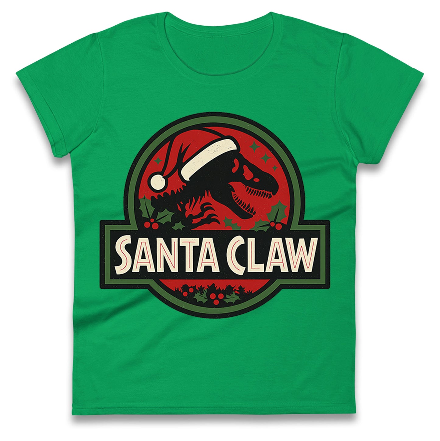 Jurassic Park Christmas Ladies T Shirt 