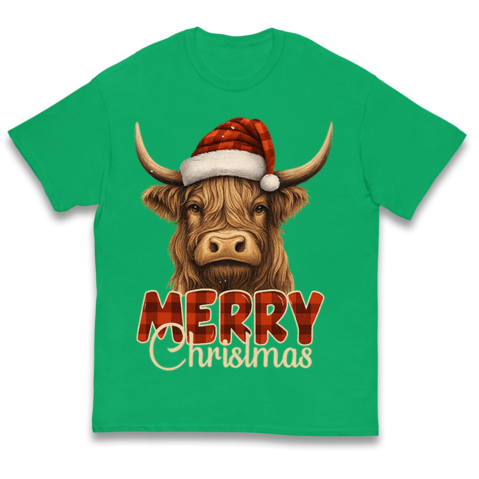 Highland Cow Christmas Kids T Shirt
