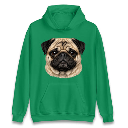 Pug Dog Face Hoodie