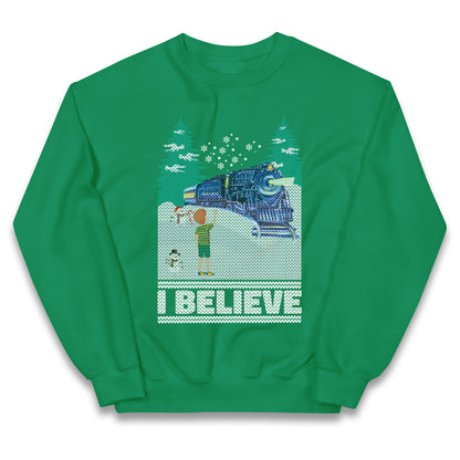 I Beleive Polar Express Christmas Kids Jumper