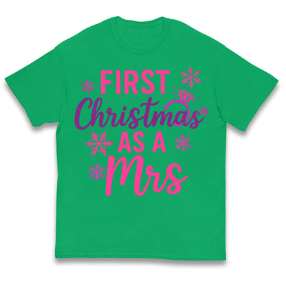 First Christmas As A Mrs Kids T Shirt