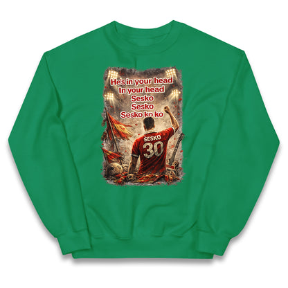 He's in Your Head in Your Head Sesko Sesko Sesko ko ko Kids Jumper
