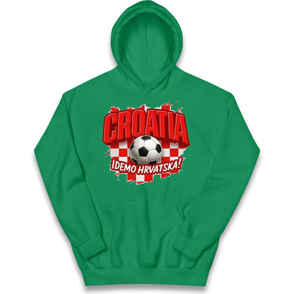 Croatia Retro World Cup Kids Hoodie