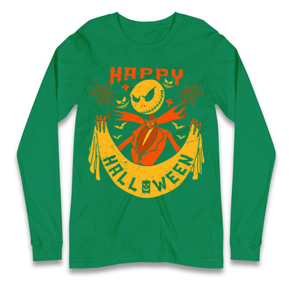 Jack Skellington Happy Halloween Long Sleeve T Shirt
