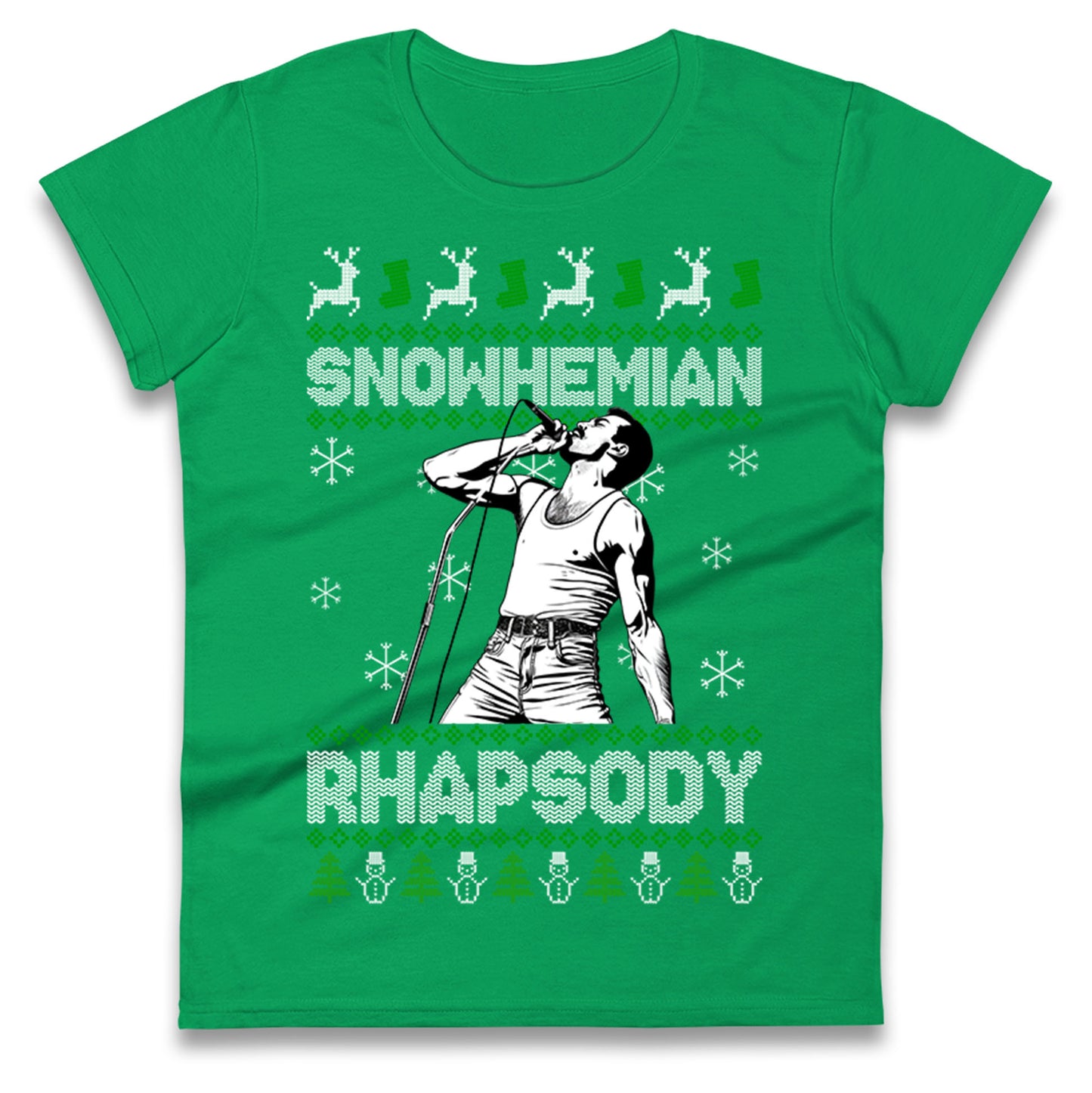 Freddie Mercury Christmas Ladies T Shirt