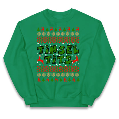 Christmas Tinsel Tits Funny Jumper