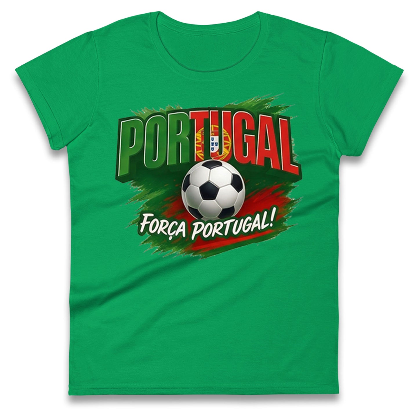 Portugal Retro World Cup Ladies T Shirt