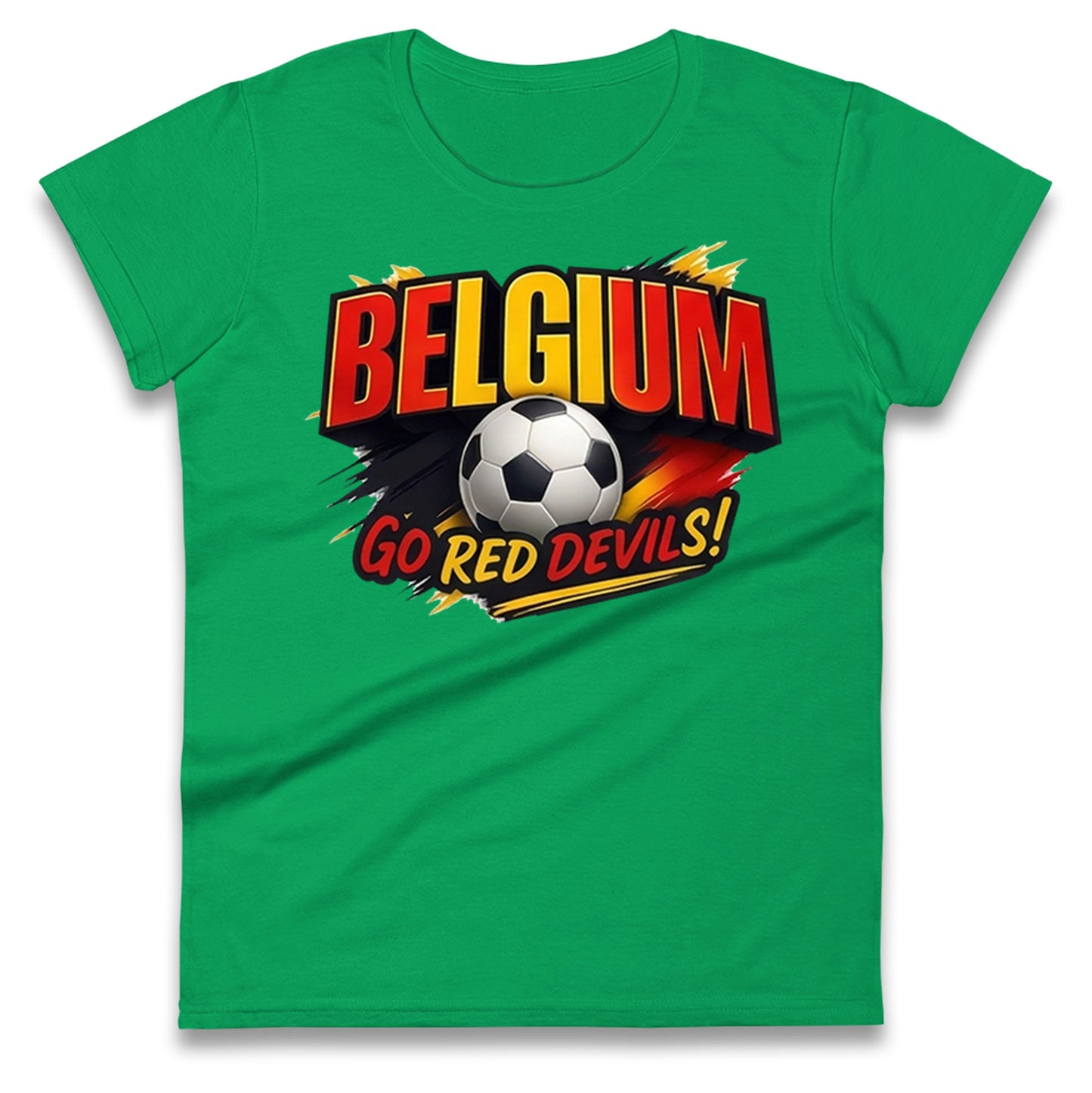 Belgium Retro Football Ladies T Shirt
