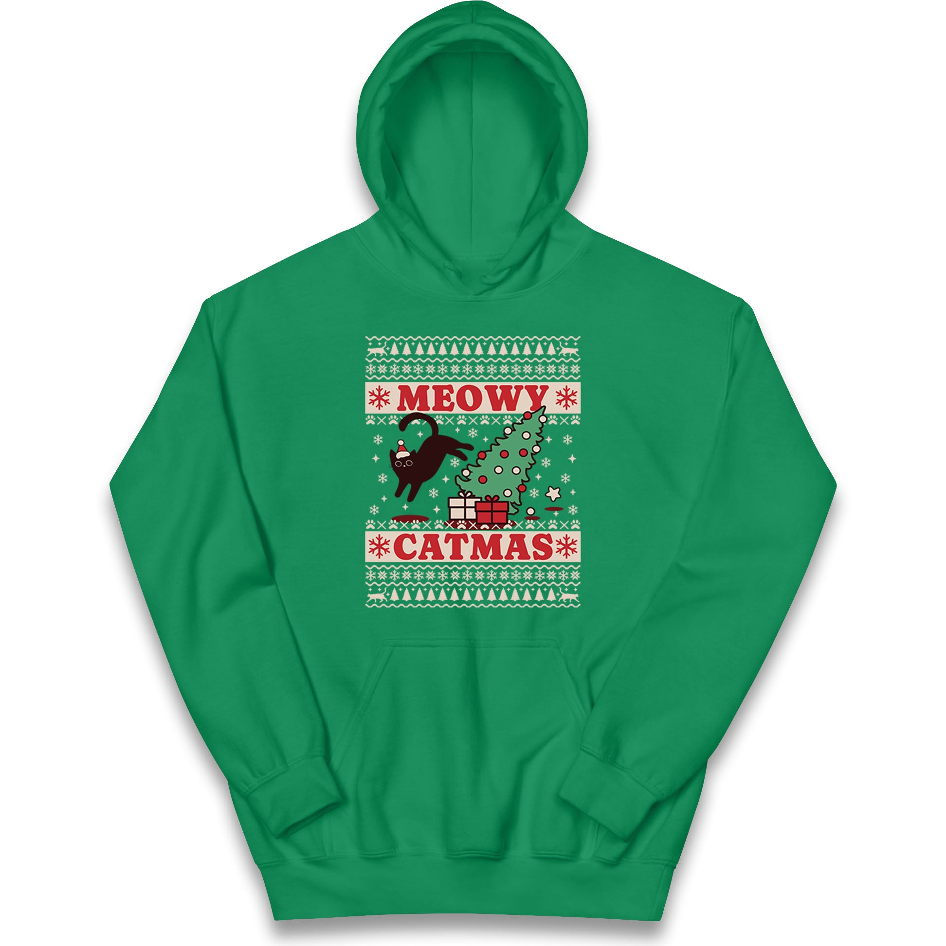 Christmas Cat Kids Hoodie