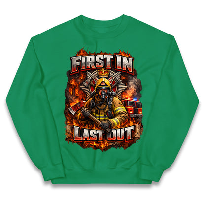 Firefighter First in Last Out Kids Jumper