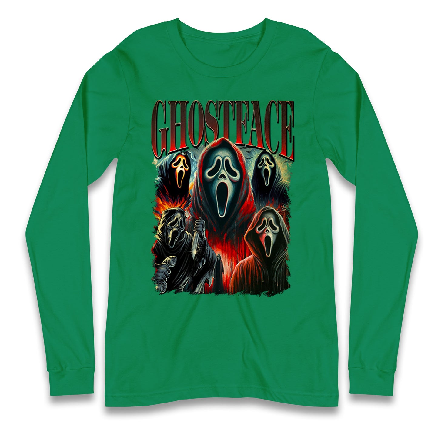 Ghost Face Halloween Bootleg Long Sleeve T Shirt