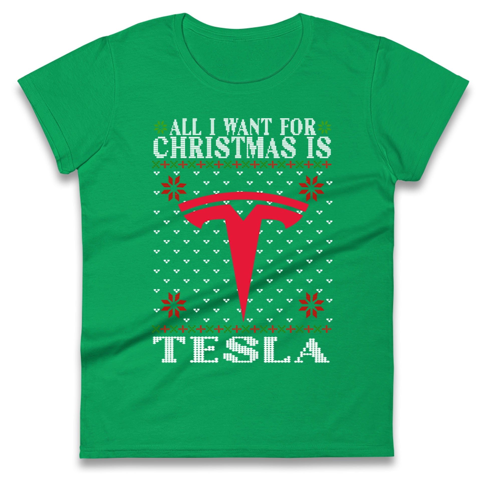 tesla christmas womens t shirt