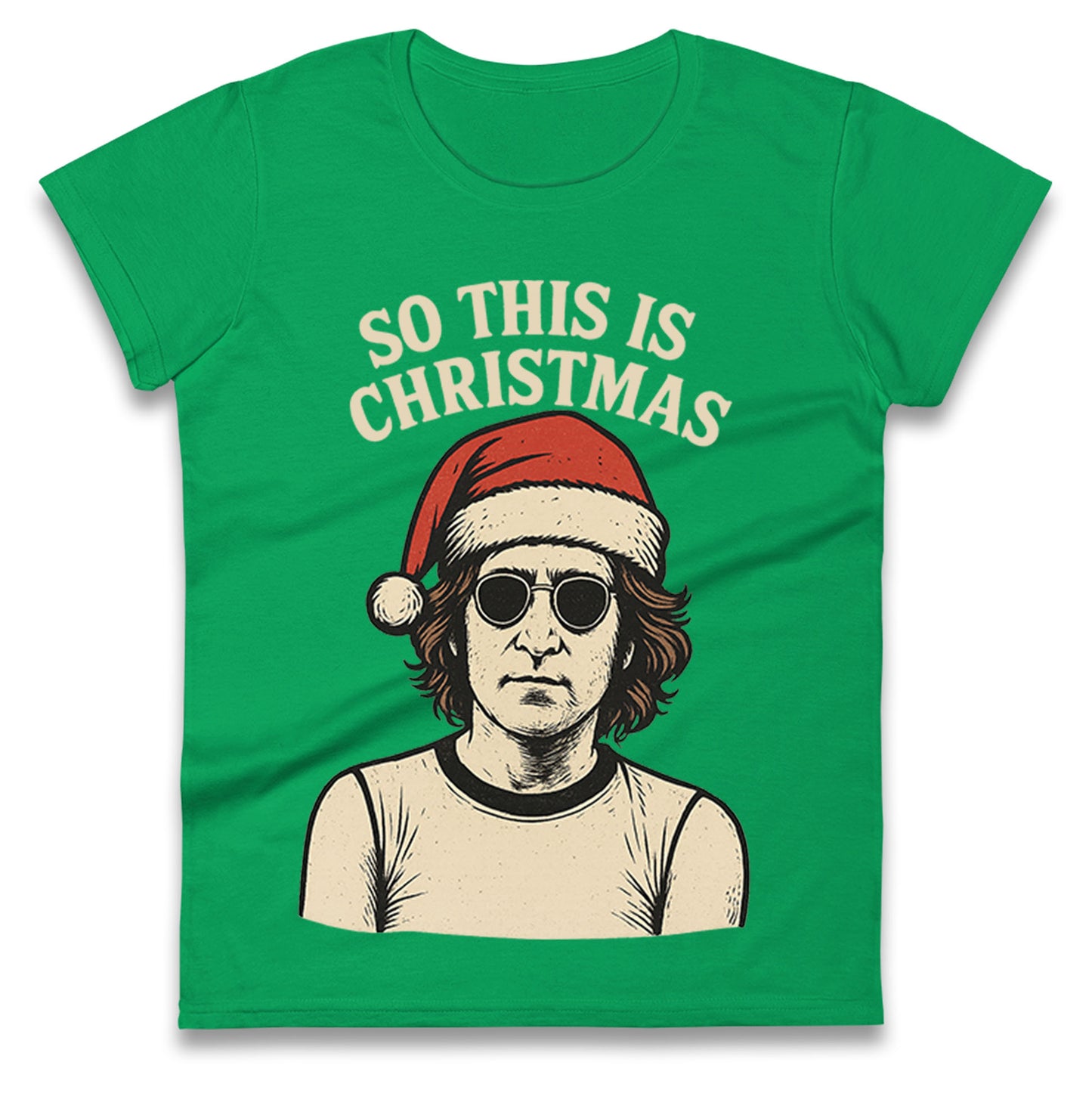 Christmas John Lennon Christmas Ladies T Shirt