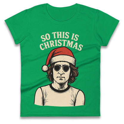 Christmas John Lennon Christmas Ladies T Shirt