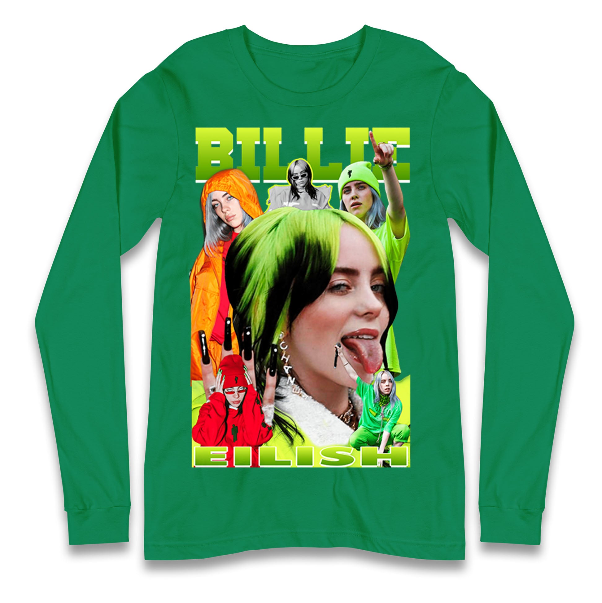 Billie Eilish Green Longsleeve T Shirt
