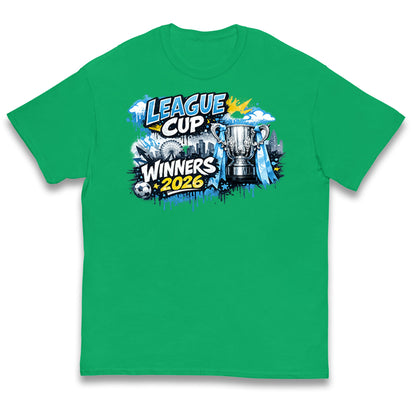 Man City League Cup Winners 2026 Kids T Shirt