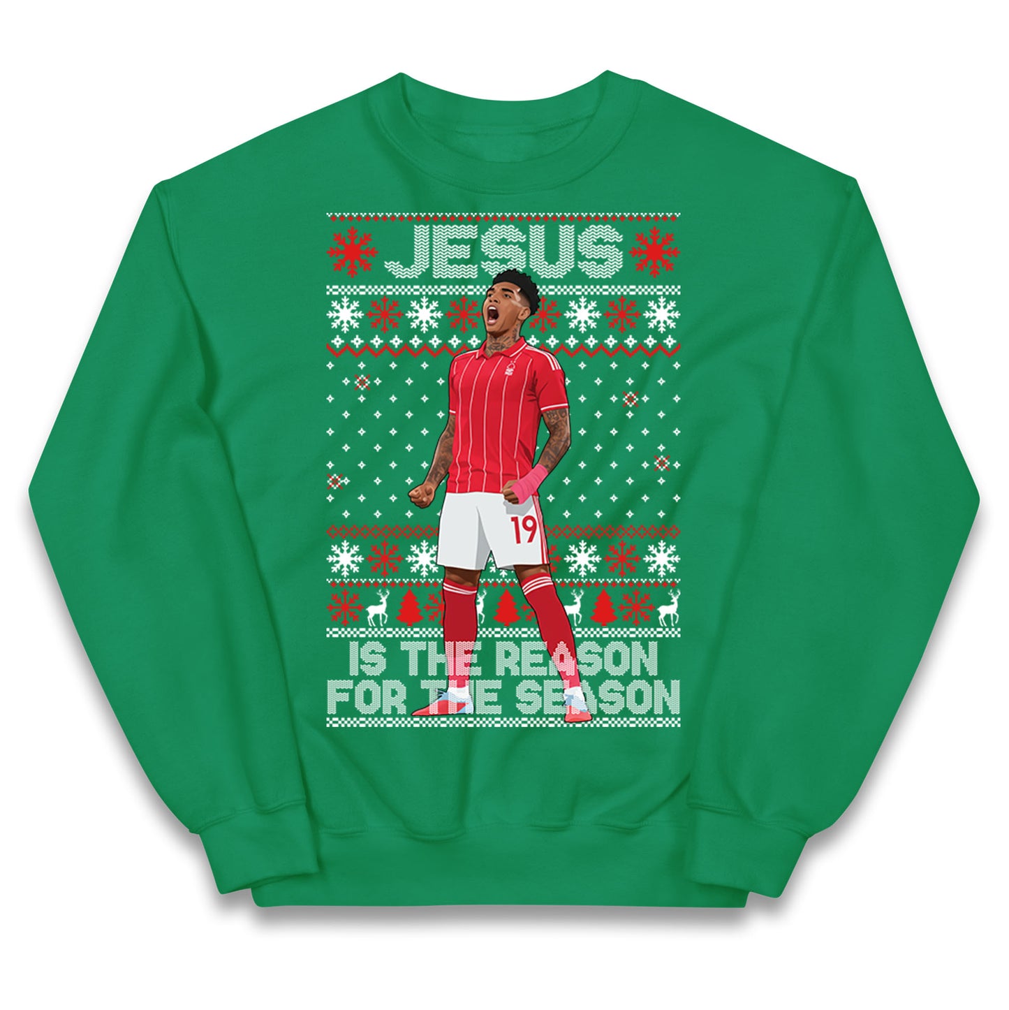 Nottm Forest FC Christmas Kids Jumper