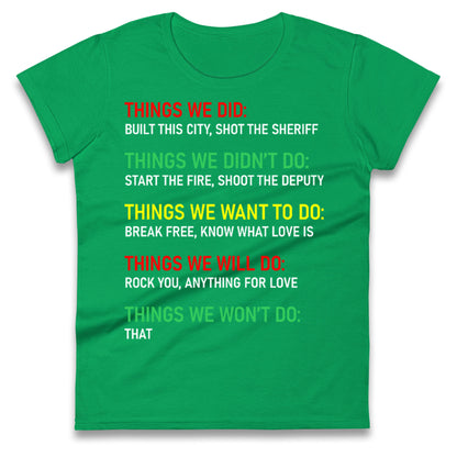 Bob Marley Music Ladies T Shirt 