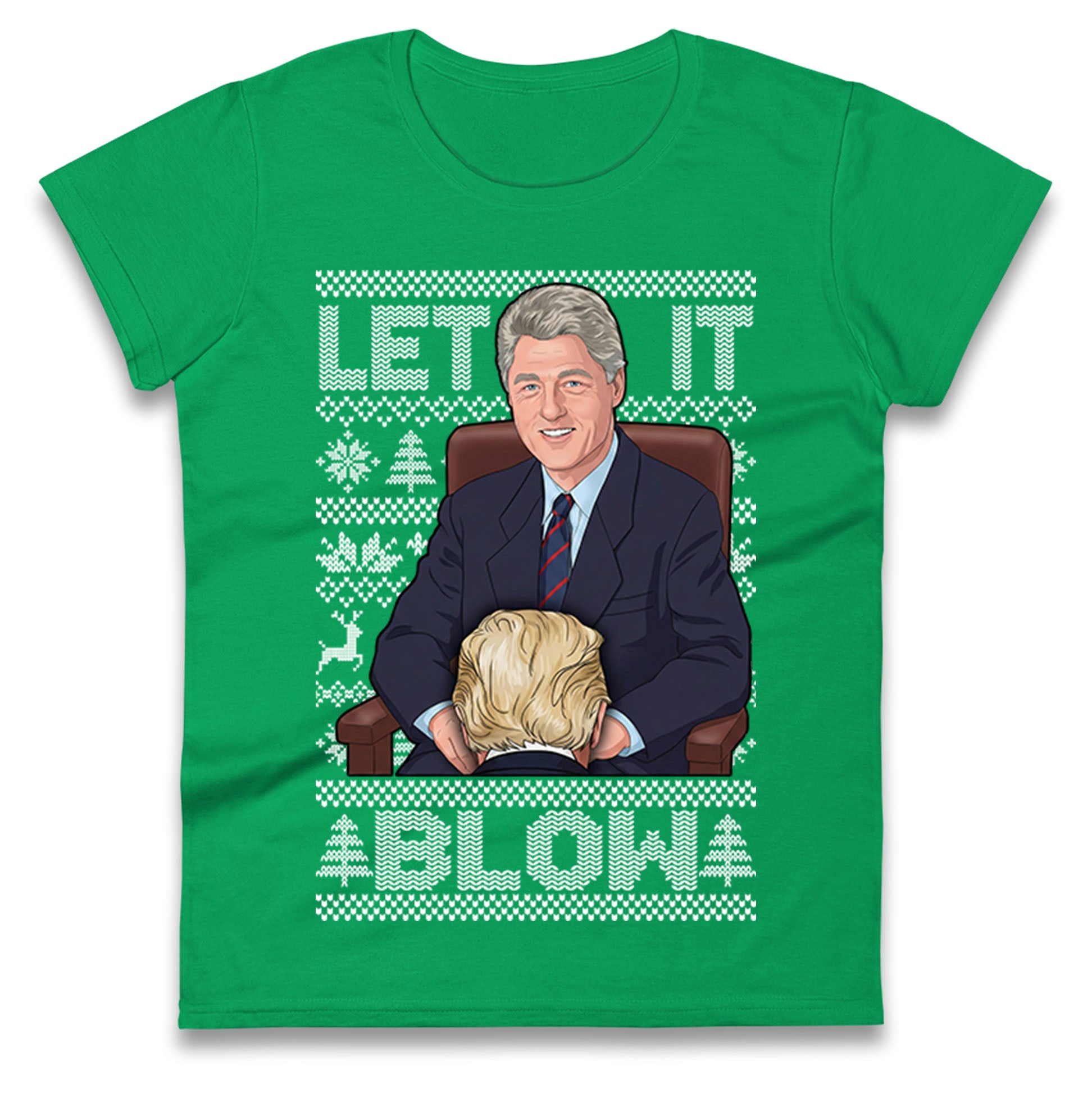 Bill Clinton Christmas Ladies T Shirt