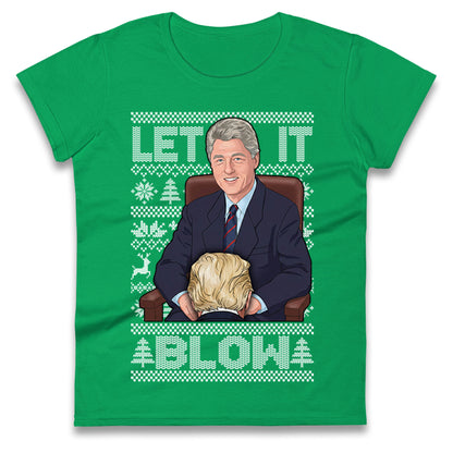 Bill Clinton Christmas Ladies T Shirt