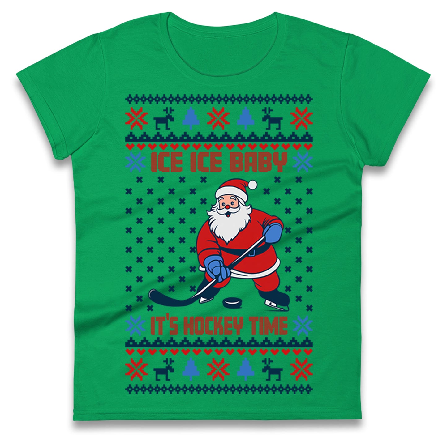 Hockey Christmas Ladies T Shirt 