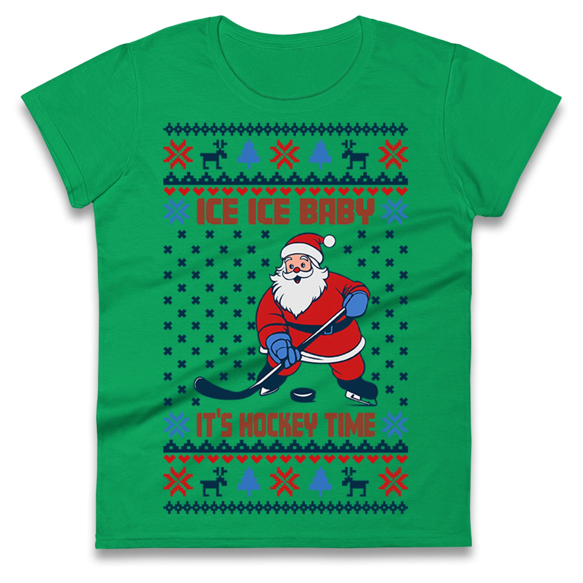 Hockey Christmas Ladies T Shirt 