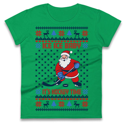 Hockey Christmas Ladies T Shirt 