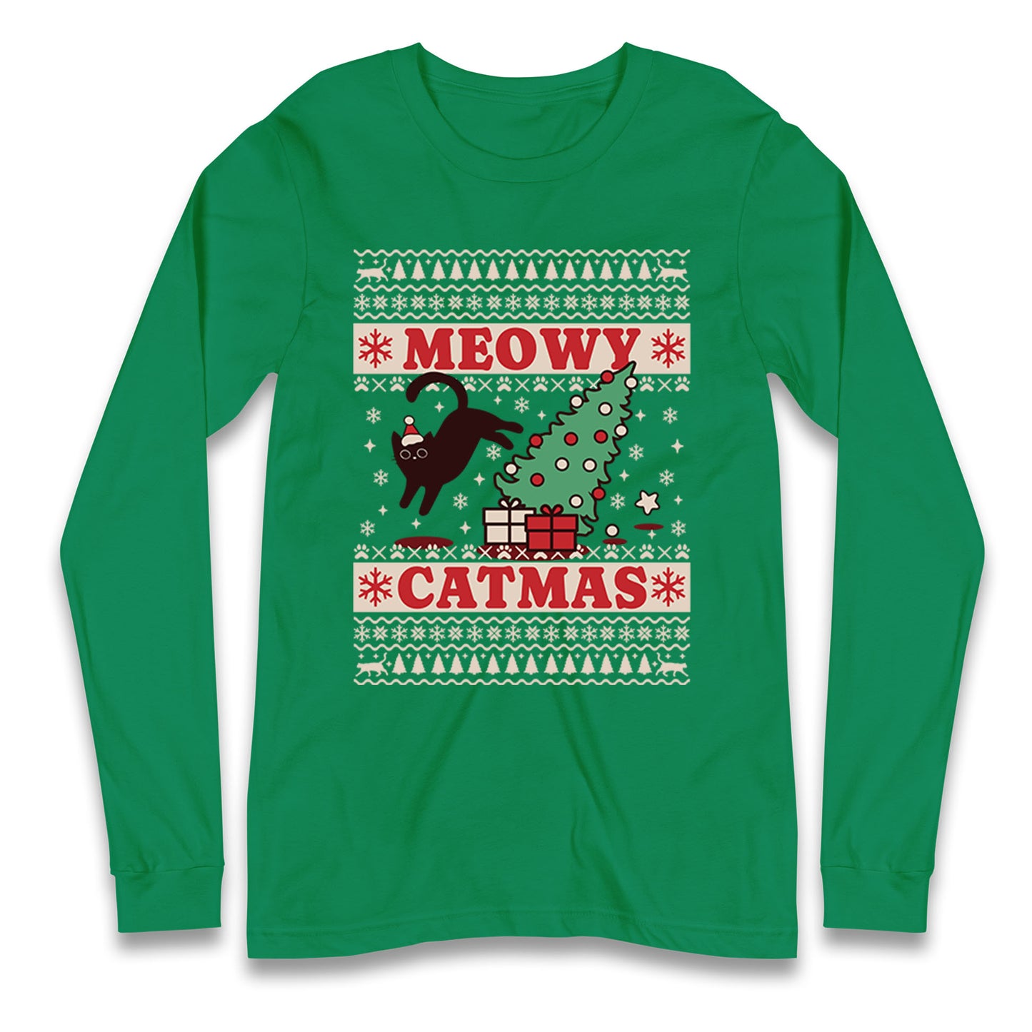 Christmas Cat Longsleeve T Shirt