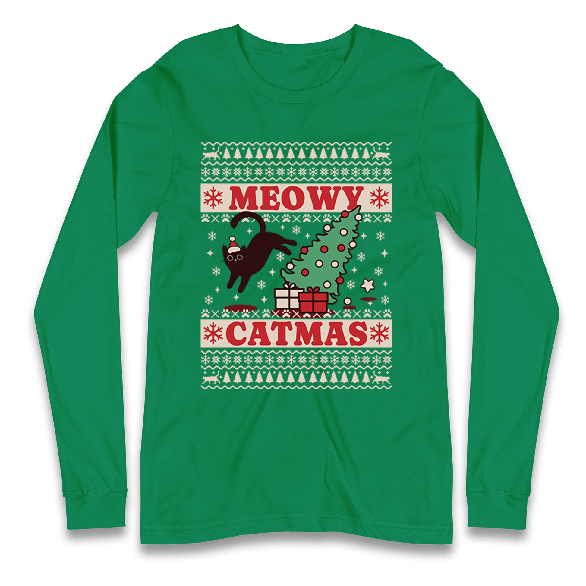 Christmas Cat Longsleeve T Shirt