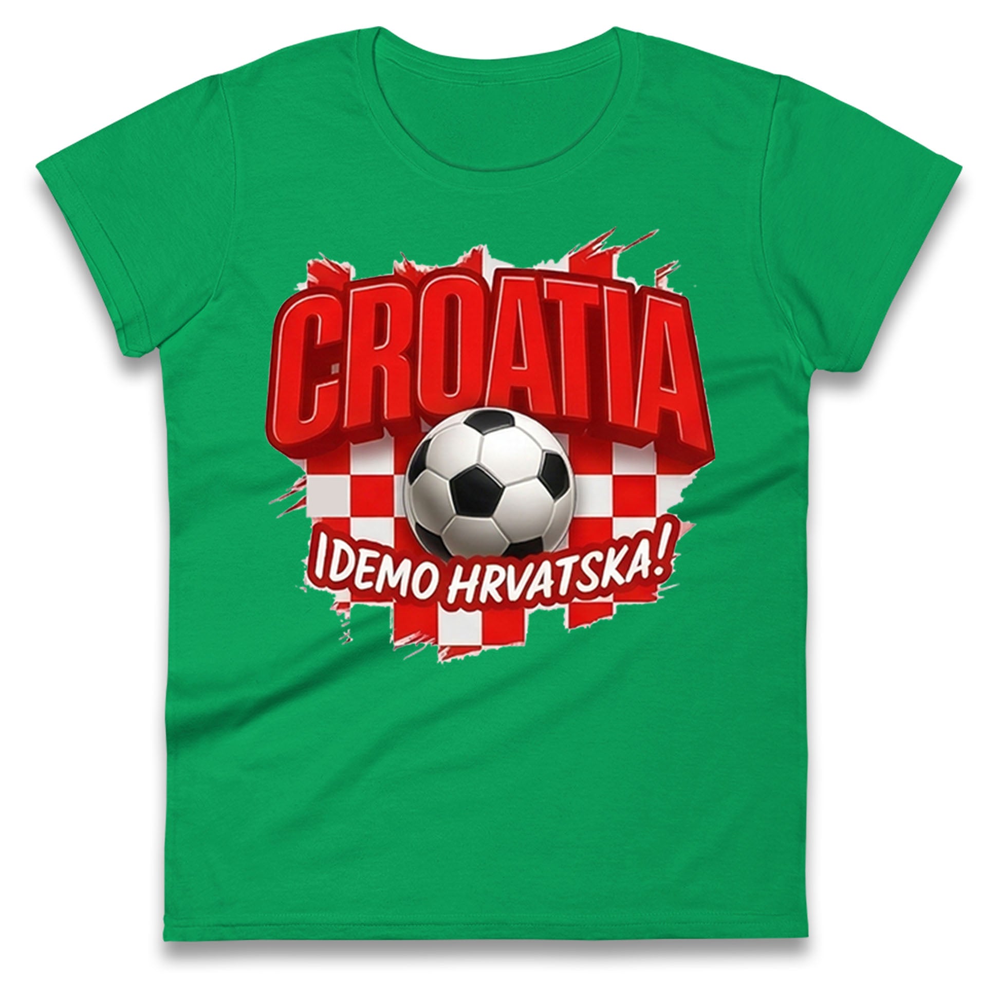 Croatia Retro World Cup Ladies T Shirt