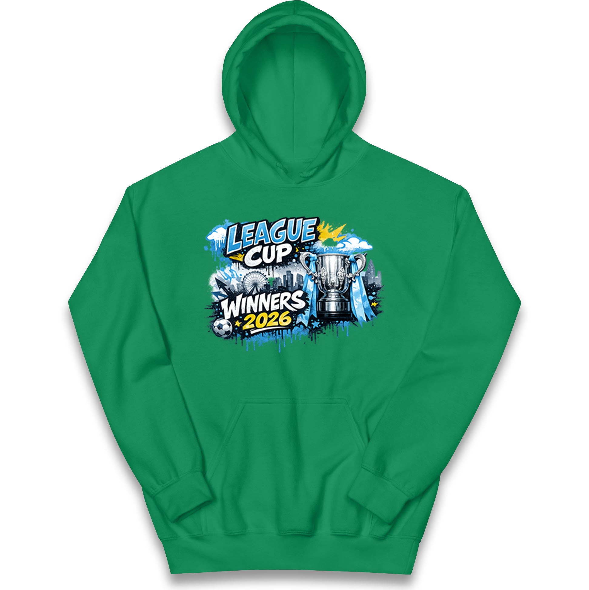 Man City League Cup Winners 2026 Kids Hoodie