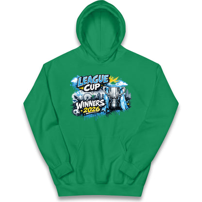 Man City League Cup Winners 2026 Kids Hoodie