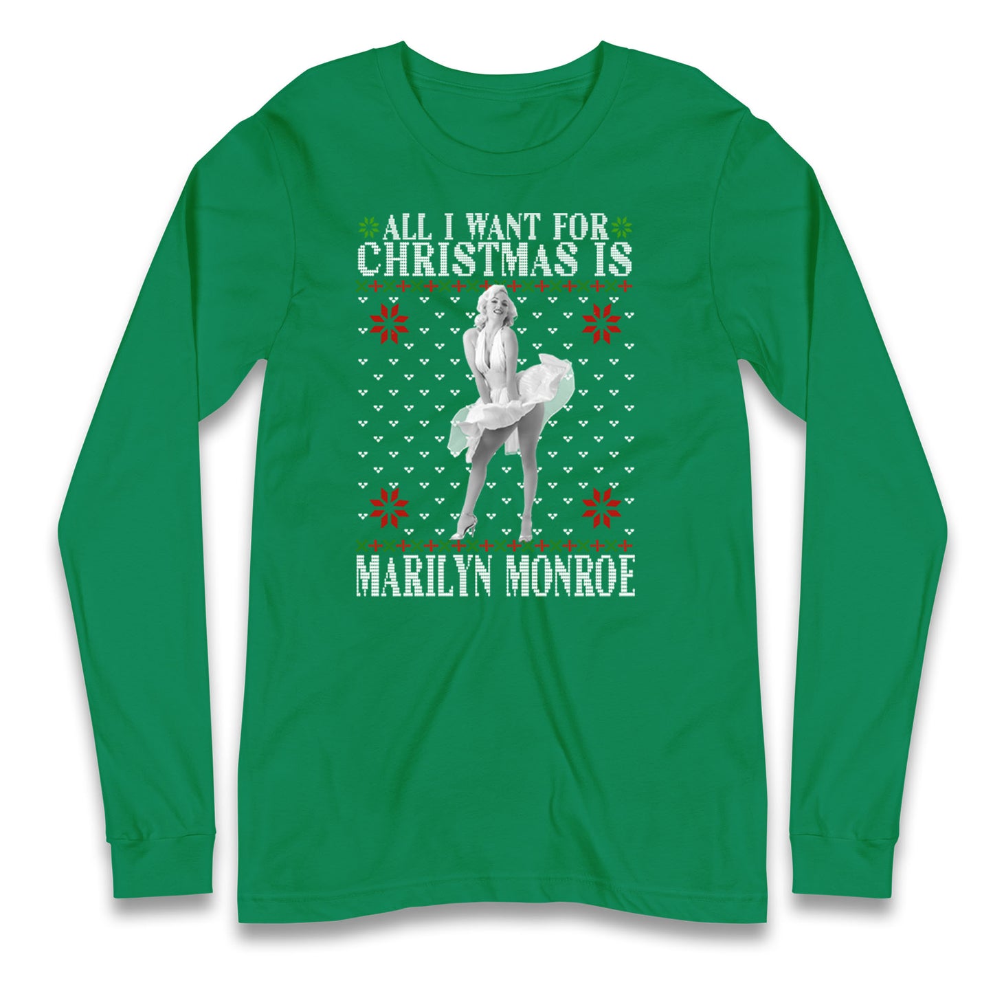 marilyn monroe christmas long sleeve t shirt
