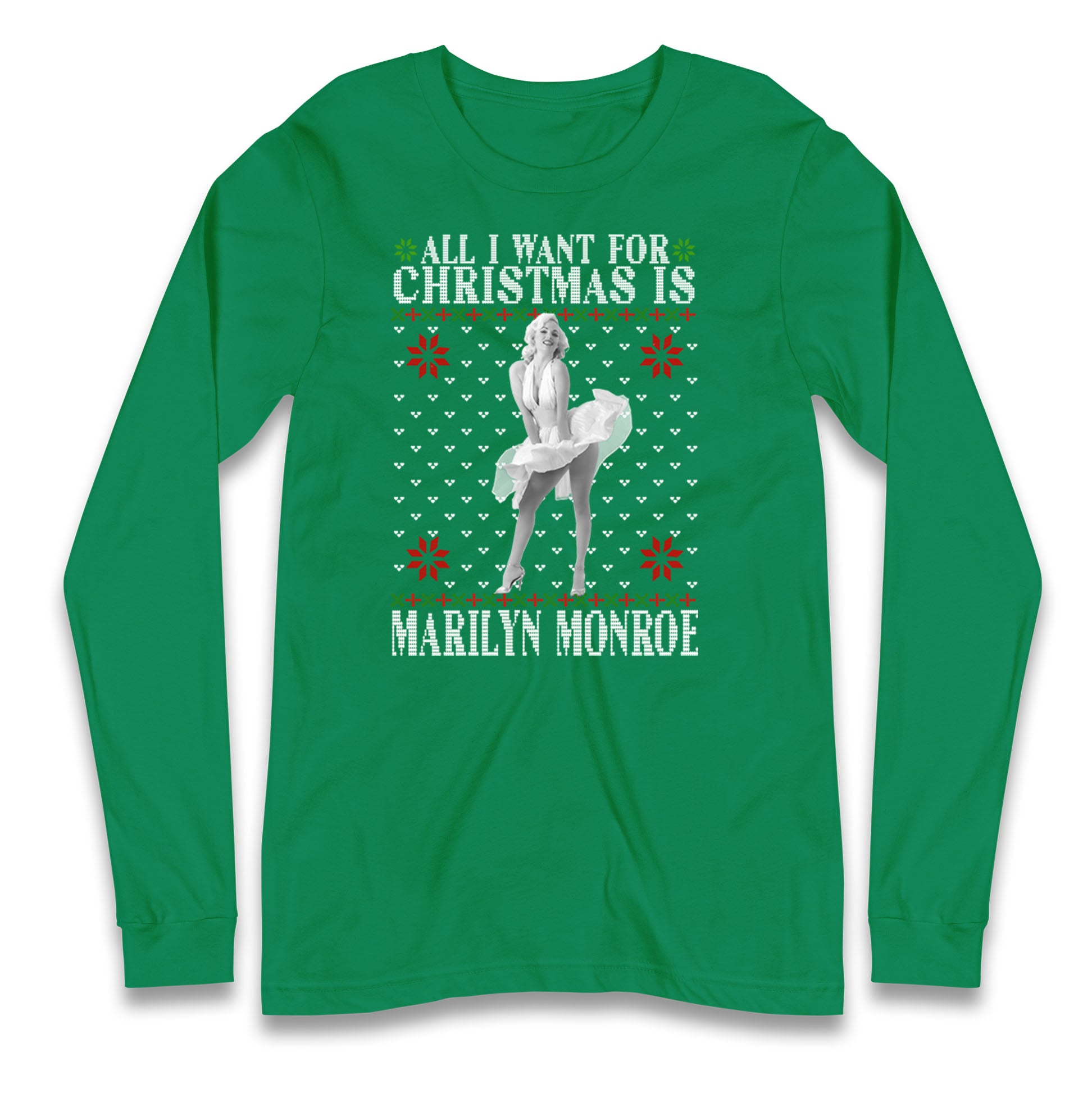 marilyn monroe christmas long sleeve t shirt