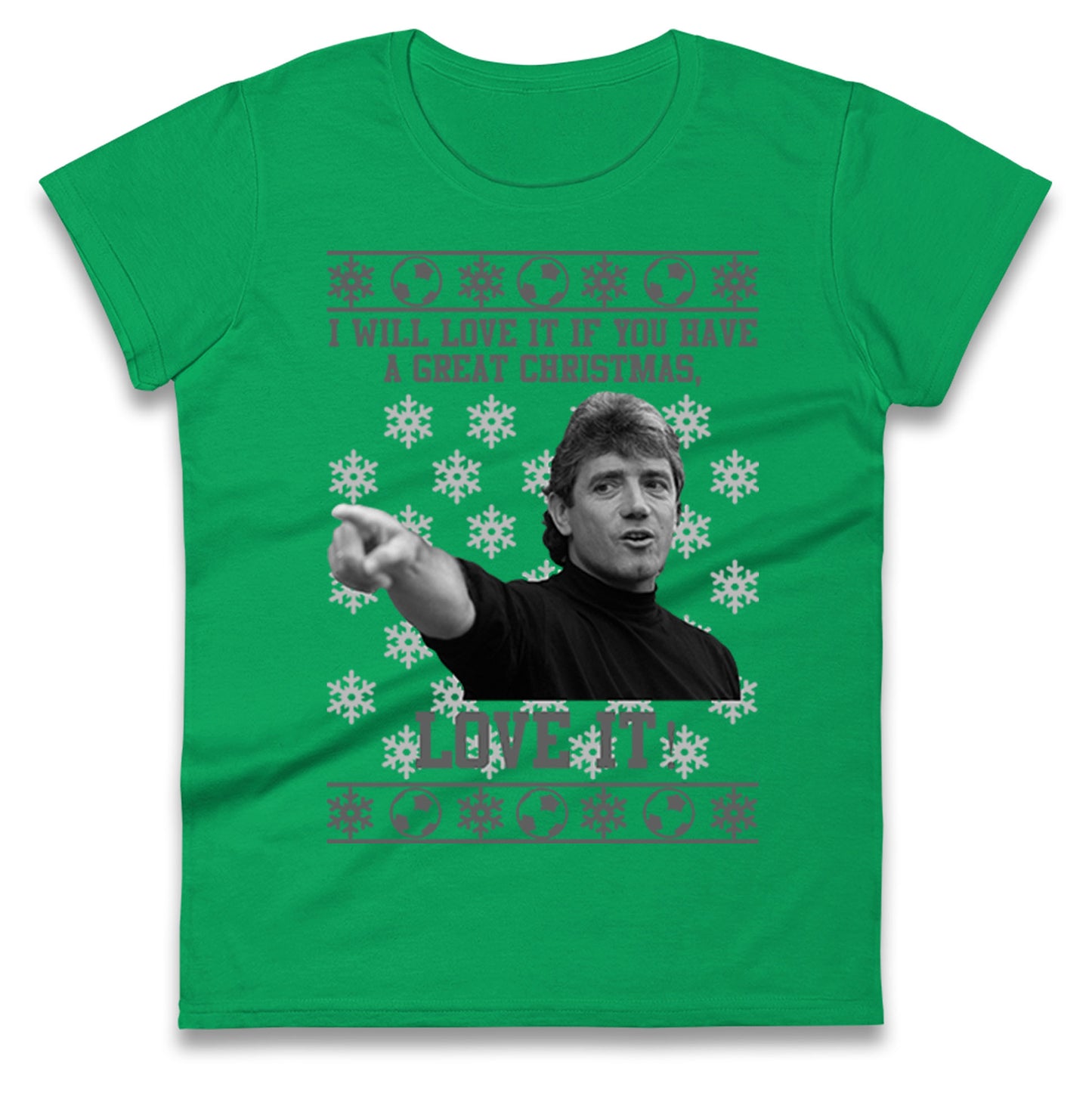 Kevin Keegan Christmas Womens t shirt