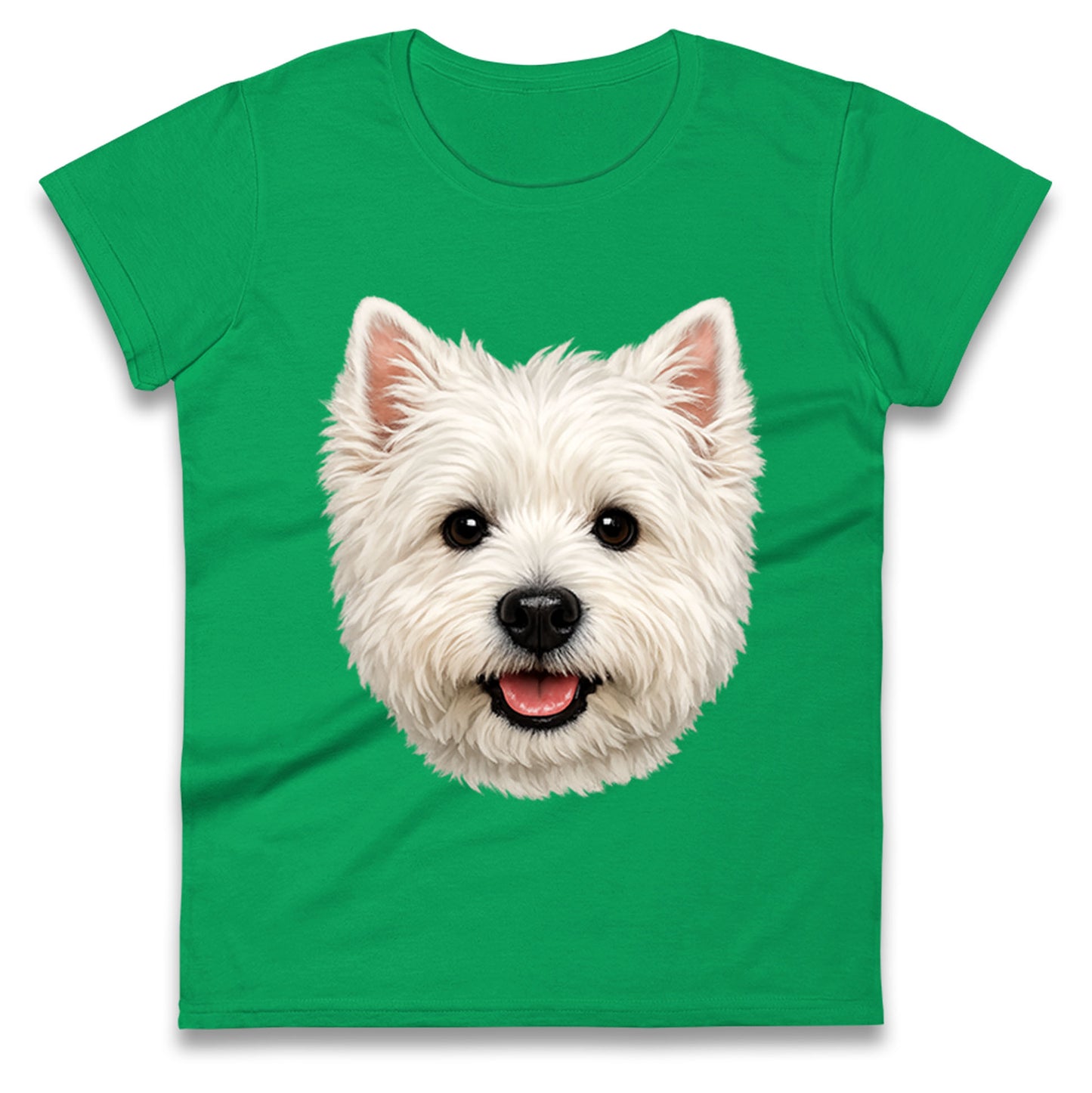 West Highland White Terrier Dog Face Ladies T Shirt
